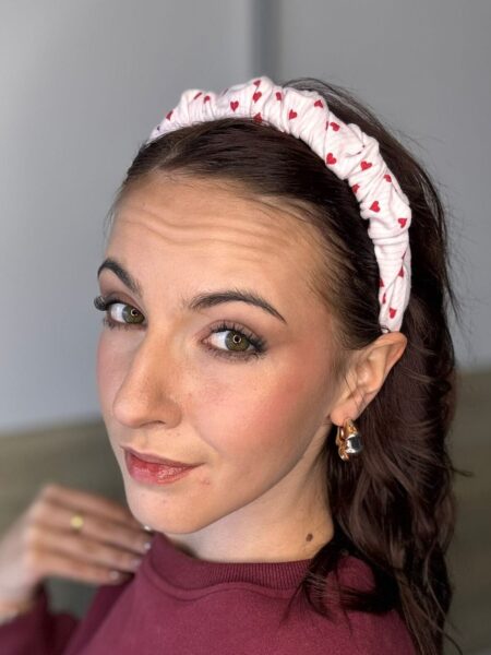 Bawełniana marszczona opaska do włosów LOVELY