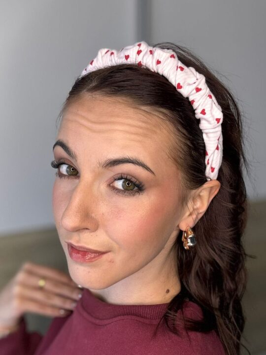 Bawełniana marszczona opaska do włosów LOVELY