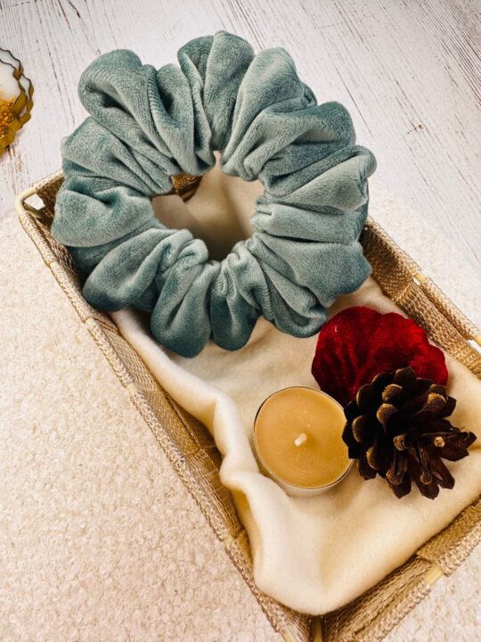 Welurowa gumka do włosów – EVERGREEN medium