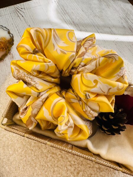 Satynowa gumka do włosów – BANANA SMOOTHIE maxi